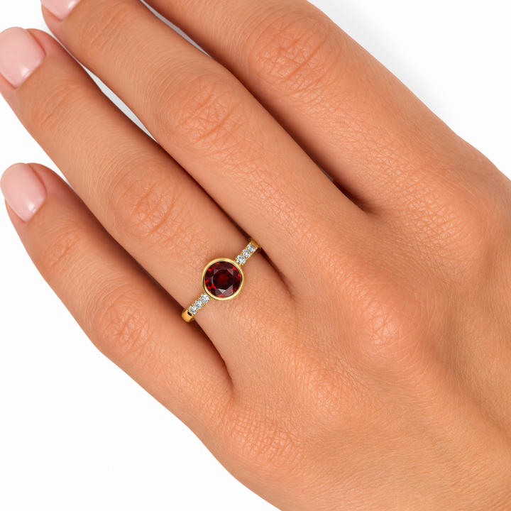 14k Yellow Garnet Gemstone Ring
