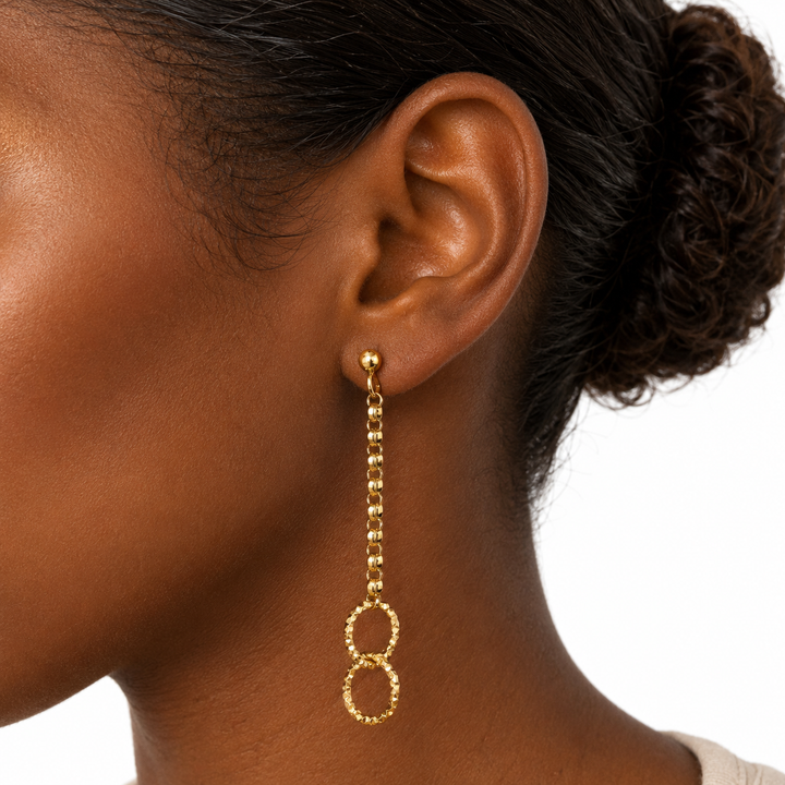14k Yellow Drop Estate Earrings