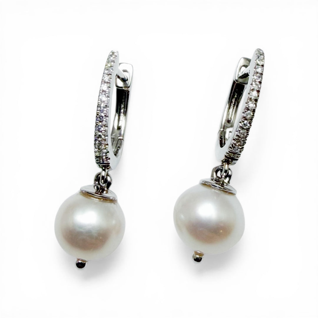 14k Drop Pearl Earrings