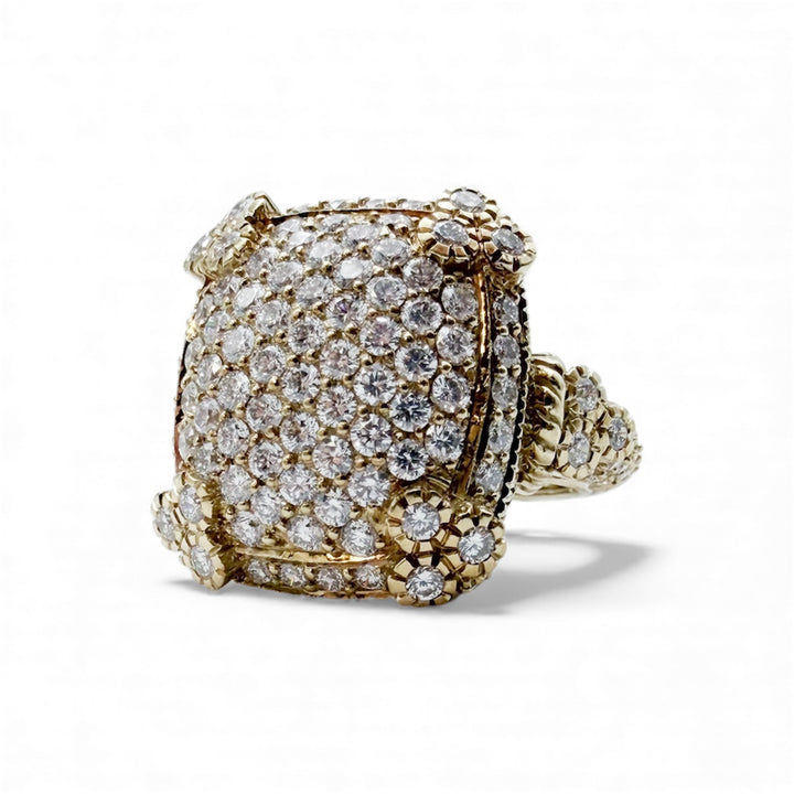 18k Yellow Gold Estate Diamond Designer Ring