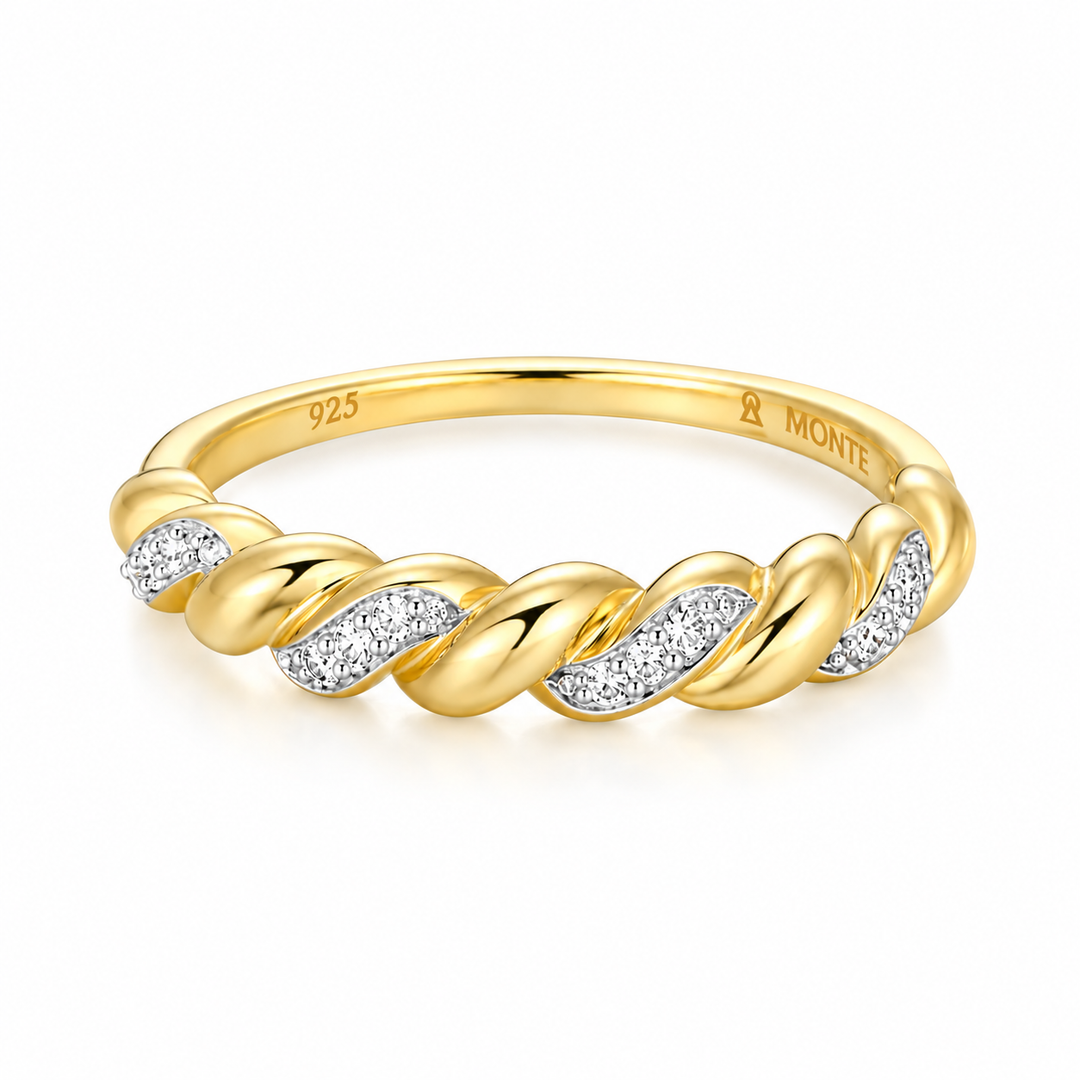 Twist Stackable Ring Gold-Plated Sterling Silver