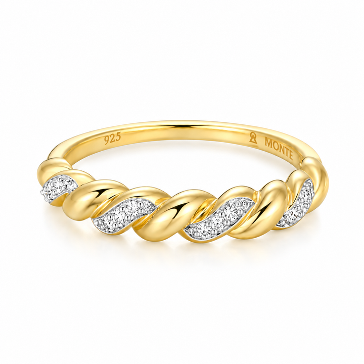 Twist Stackable Ring Gold-Plated Sterling Silver
