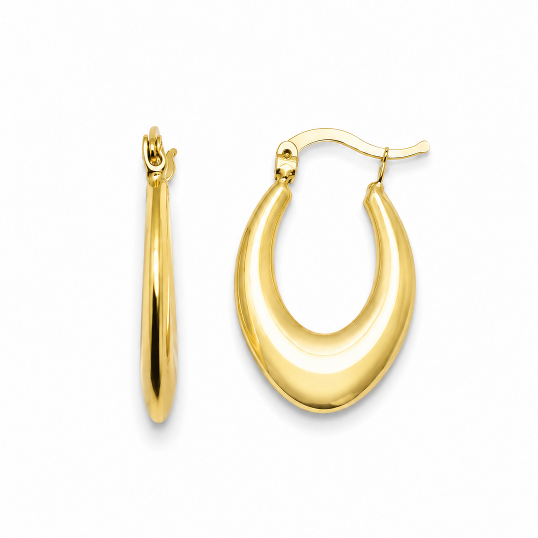 14k Yellow Gold Medium Hoop Earrings