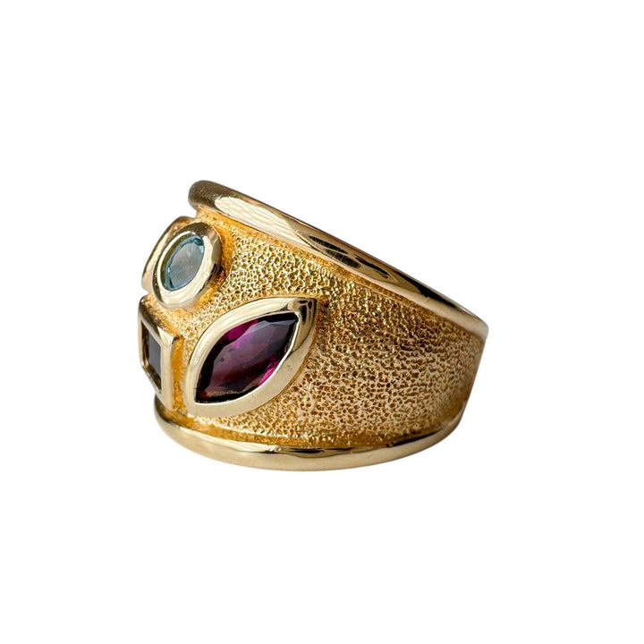 14k Yellow Gold Gemstone Estate Ring