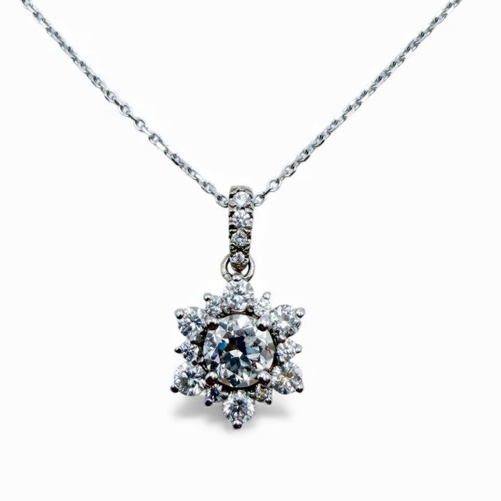 14k White Gold Diamond Estate Pendant