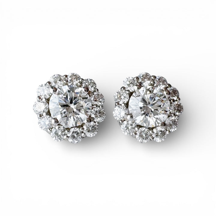 14k White Gold Lab Grown Diamond Earrings 3.42cttw