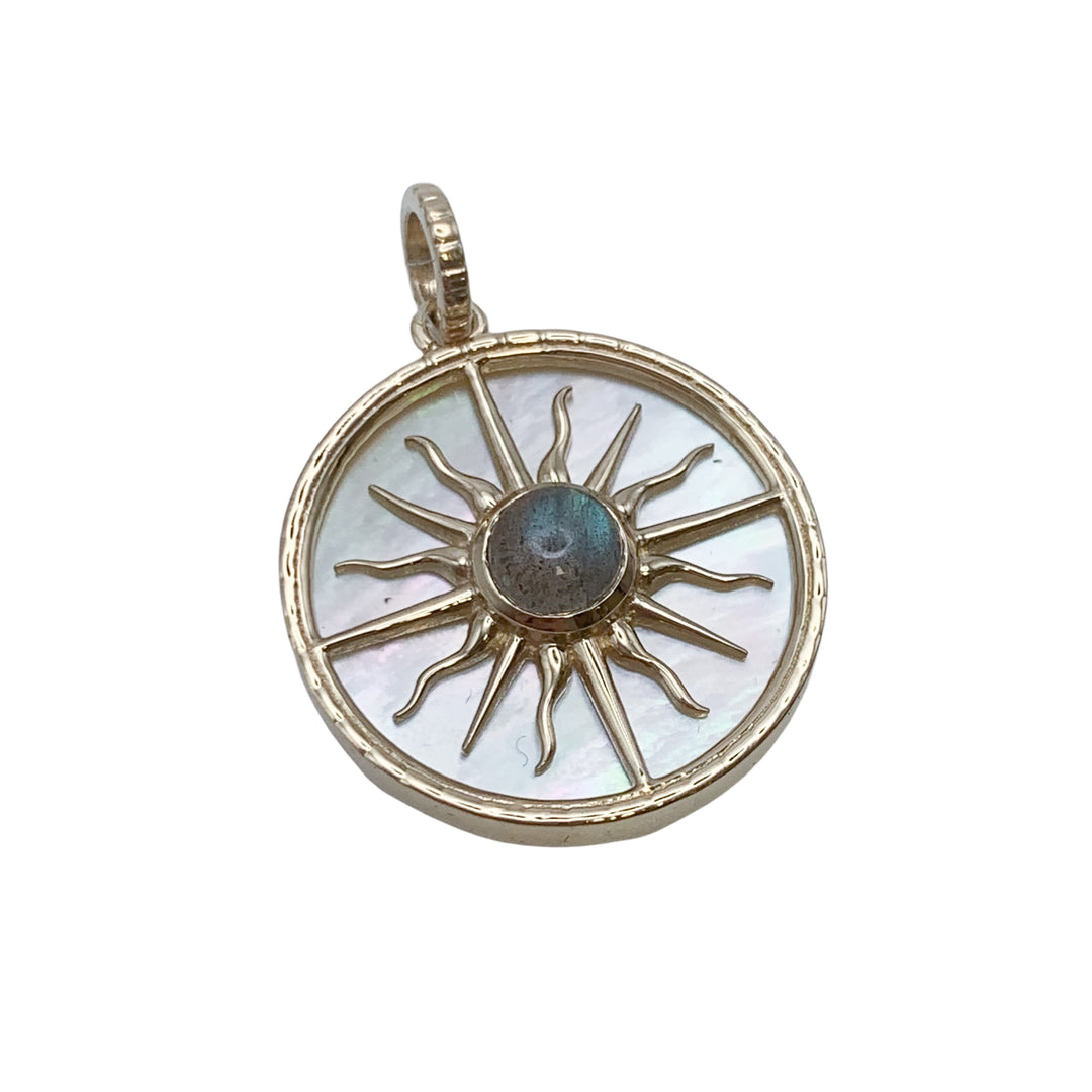 14k Yellow Gold Sun disc Pendant