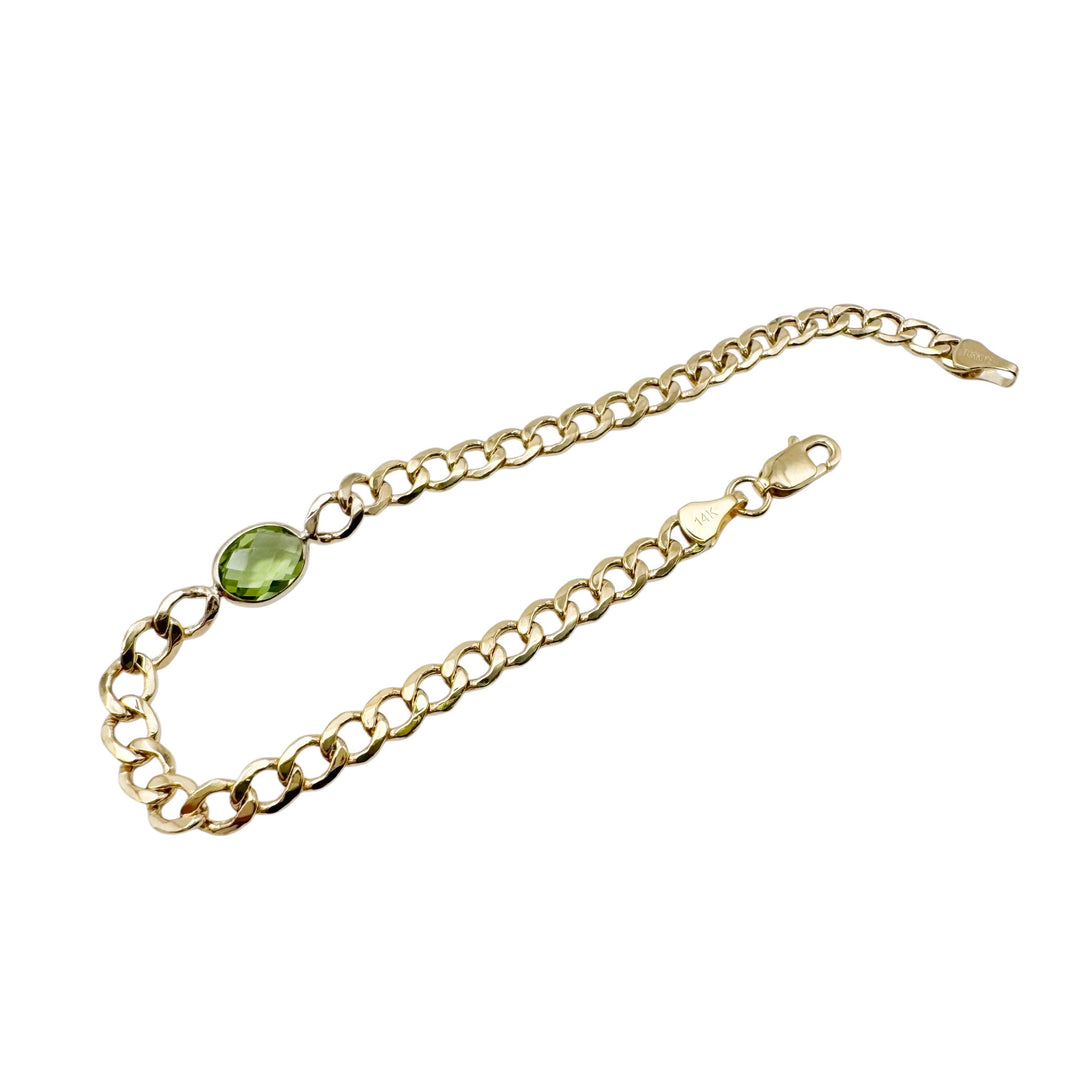 14k Yellow Gold Peridot Bracelet