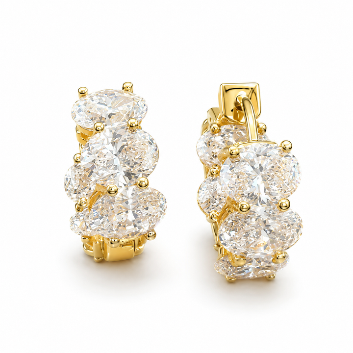 14k Yellow Lab Grown Diamond Earrings 4.92 cttw