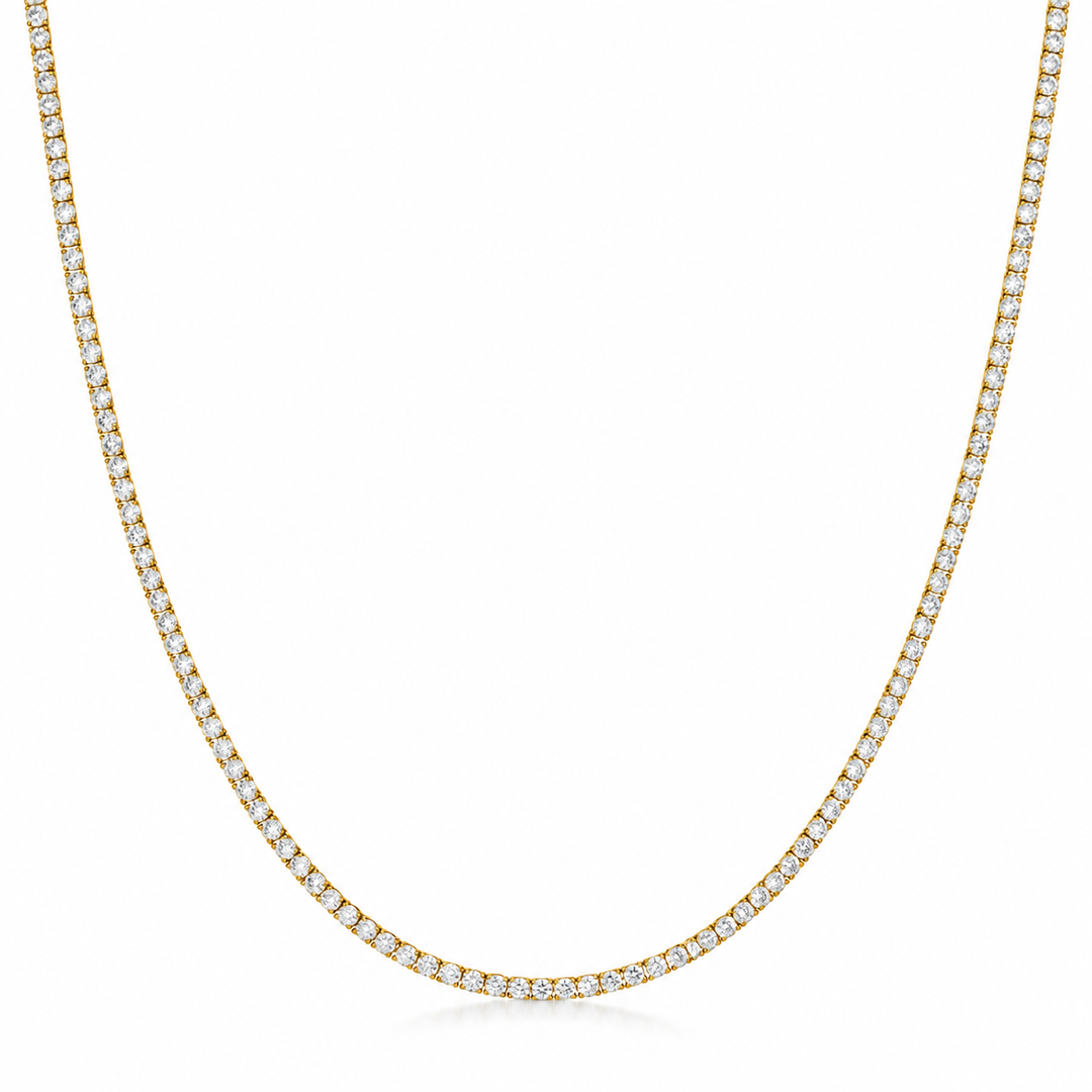 14k Yellow 6.88cttw Lab Tennis Necklace