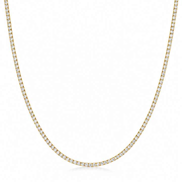 14k Yellow 6.88cttw Lab Tennis Necklace
