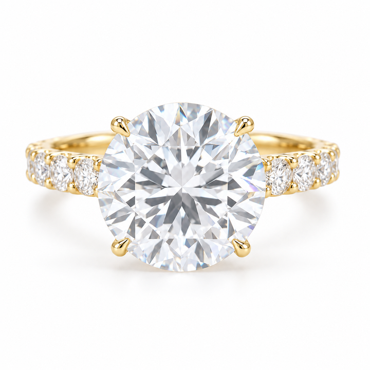 14k Yellow Lab Grown Round Diamond Engagement Ring