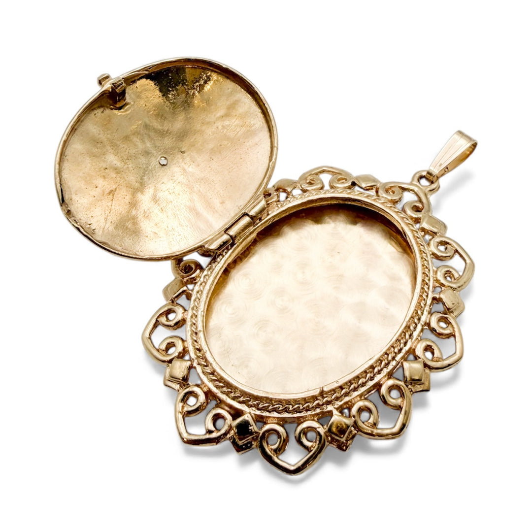 14k Yellow Gold Locket Estate Pendant