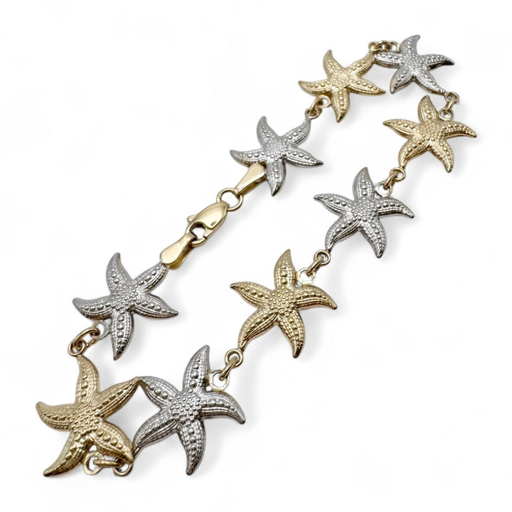 14k Two Tone Starfish Estate Bracelet