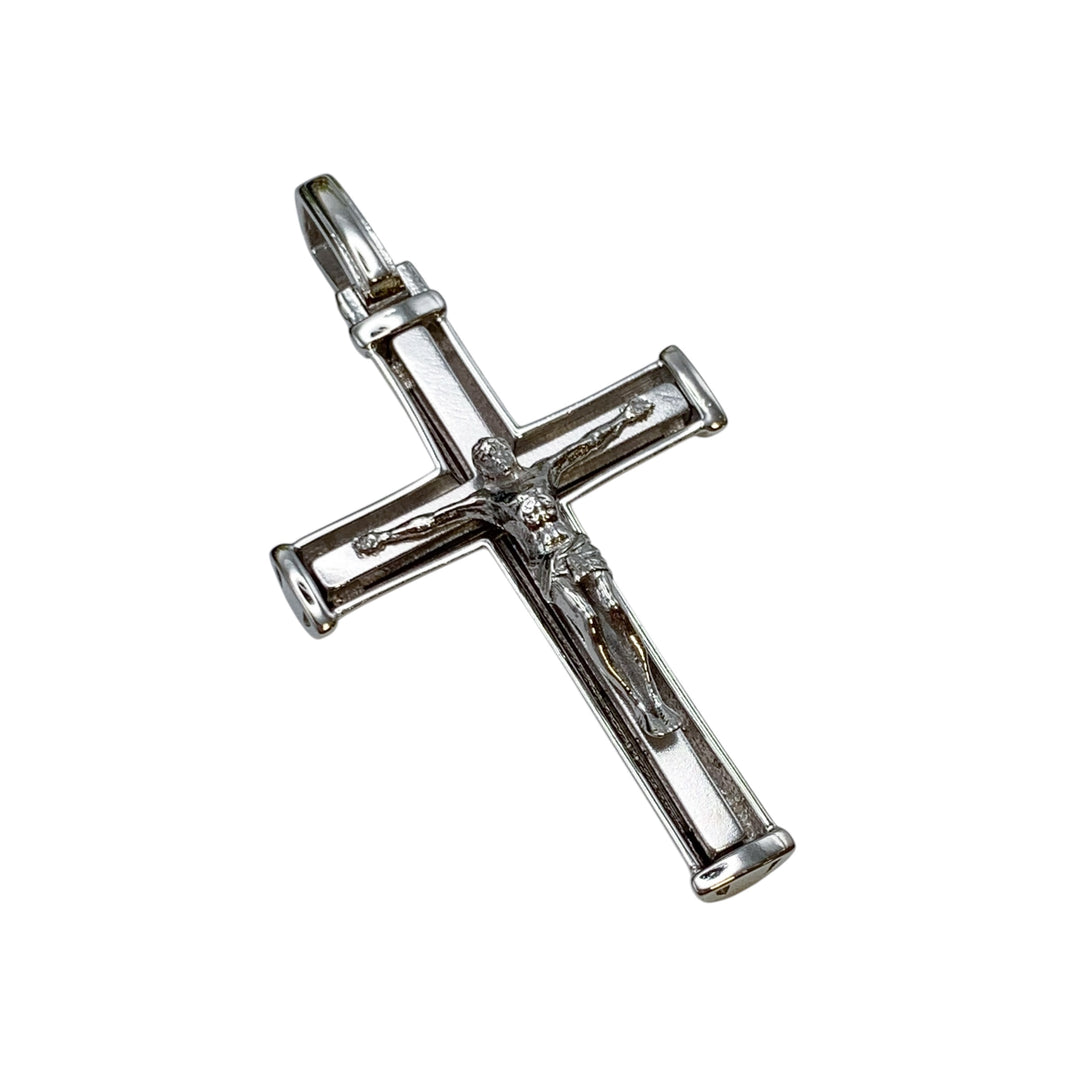 14k White Gold Crucifix Charm