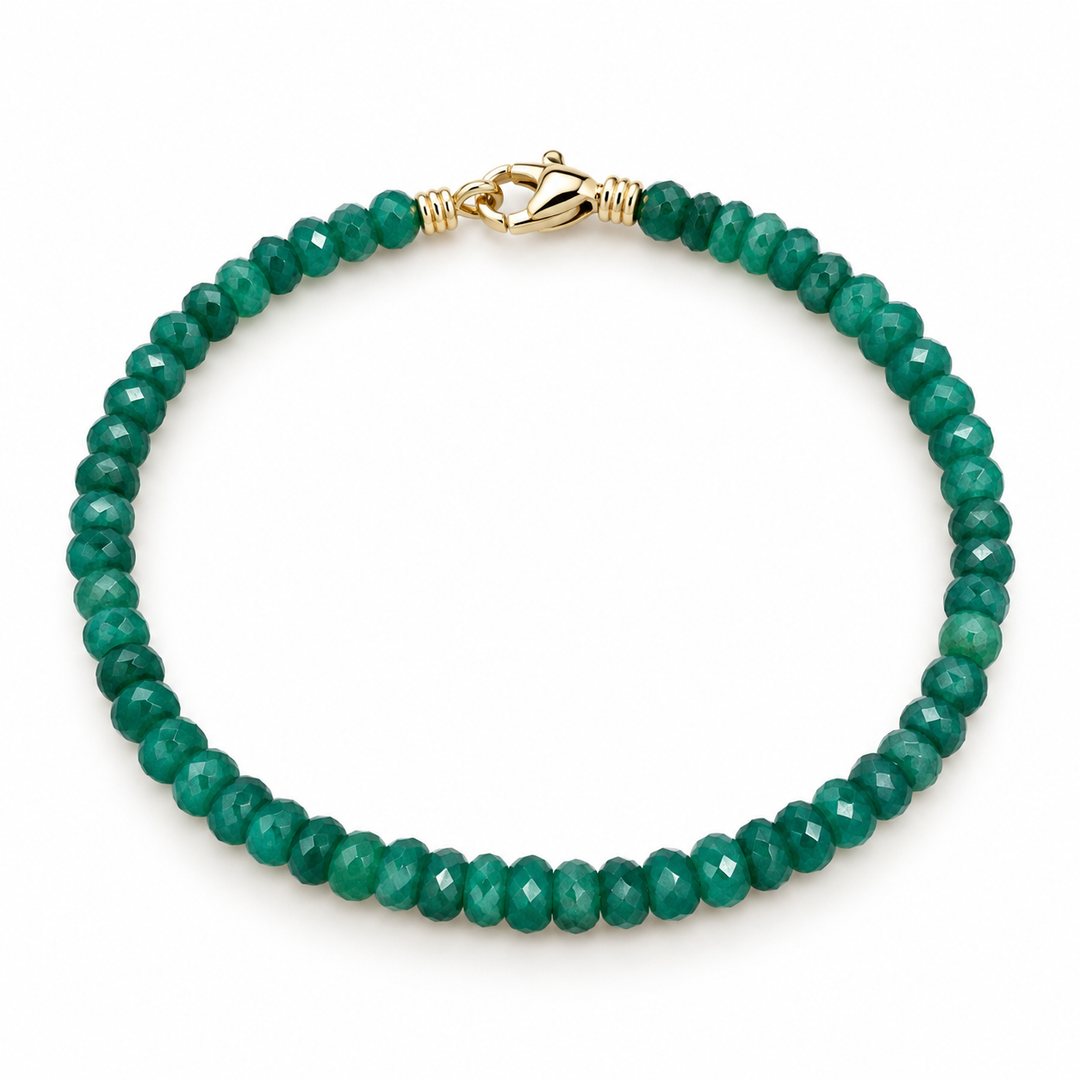 14k Yellow Emerald Strand Bracelets