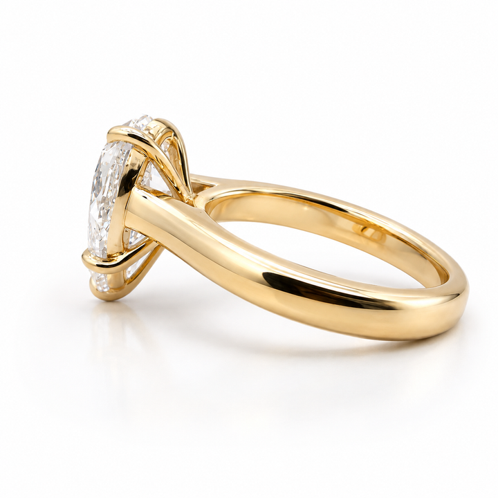 14k Yellow Solitaire Lab Grown Diamond Engagement Ring 3.05 cttw