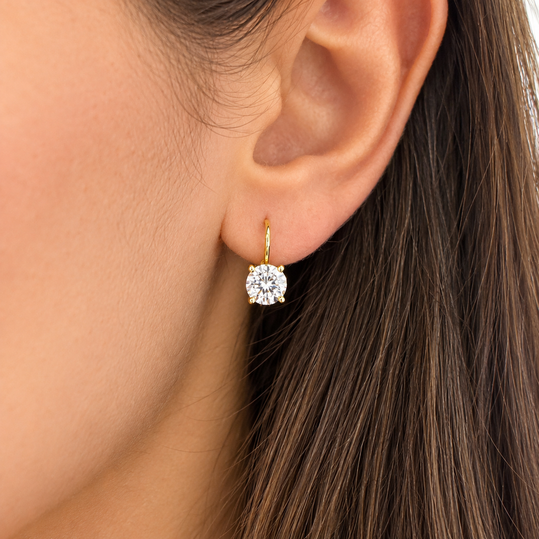 14k Yellow Lab Grown Diamond Earrings 2.00 cttw