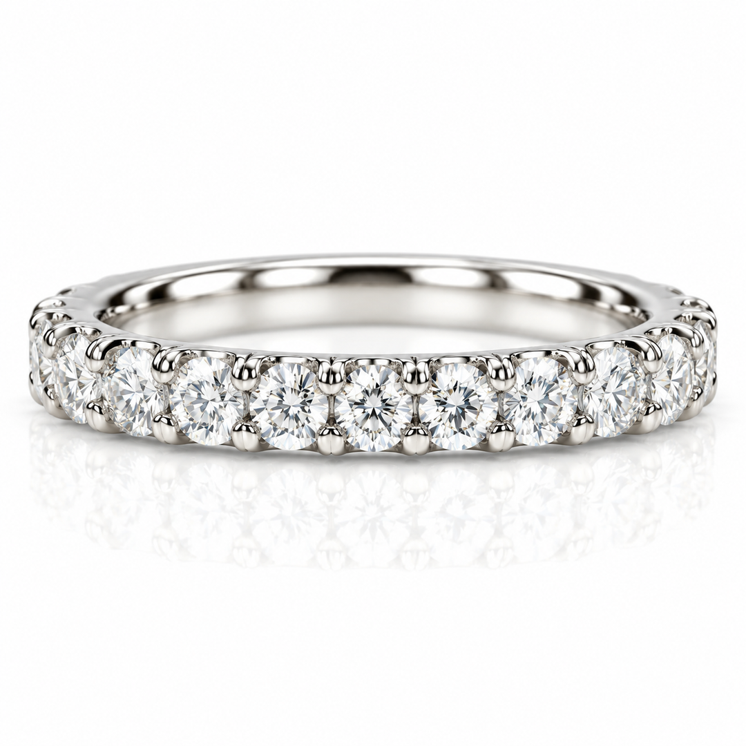 14k White 0.40ctw Round Lab Grown Diamond Wedding Band