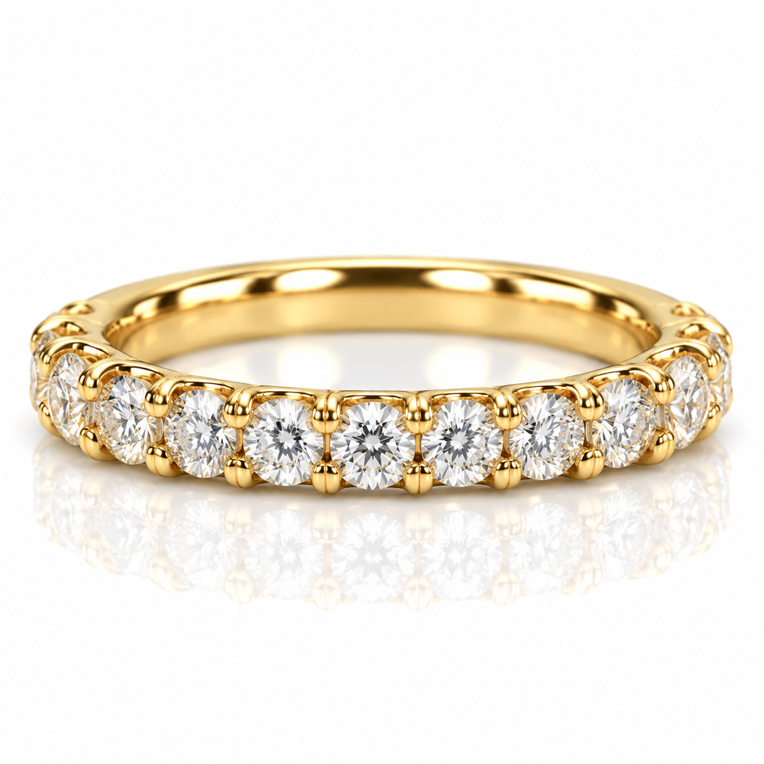 14k Yellow 0.43ctw Round Lab Grown Diamond Wedding Band