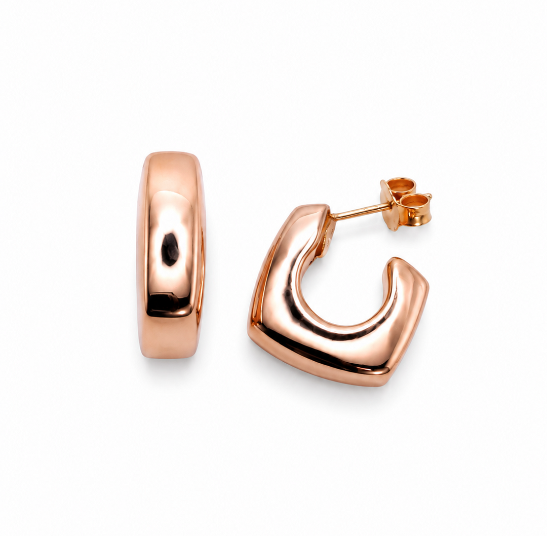14k Rose Small Hoop Earrings