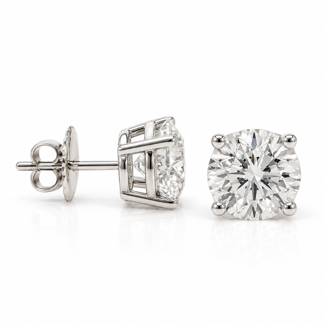 14k White Lab Grown Diamond Studs 2.06 cttw