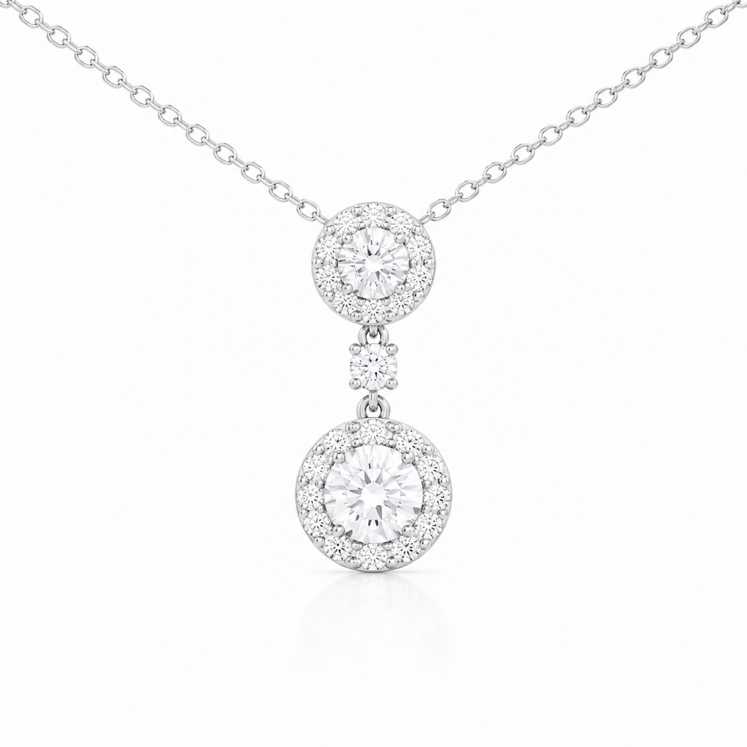 14k White Gold Diamond Necklace