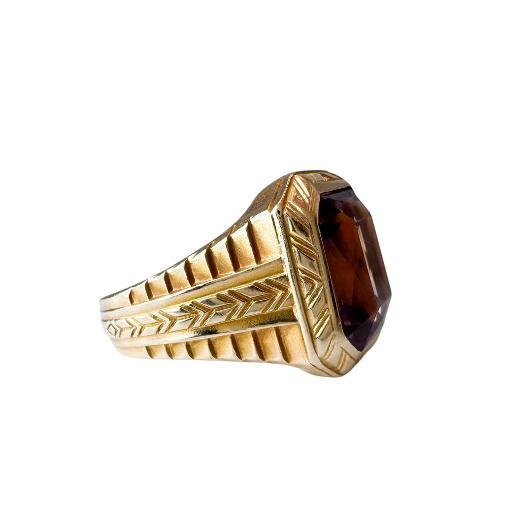14k Yellow Gold Amethyst Estate Ring