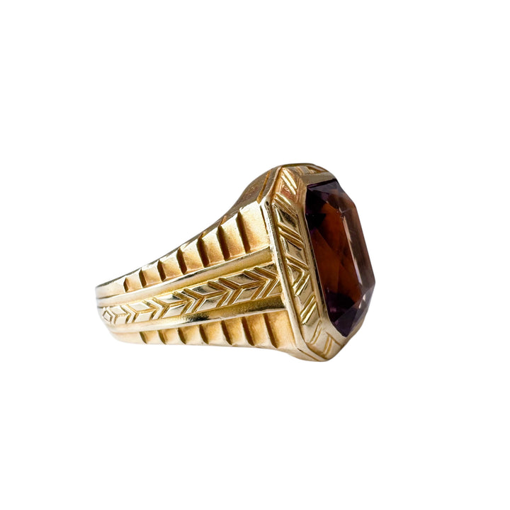 14k Yellow Gold Amethyst Estate Ring