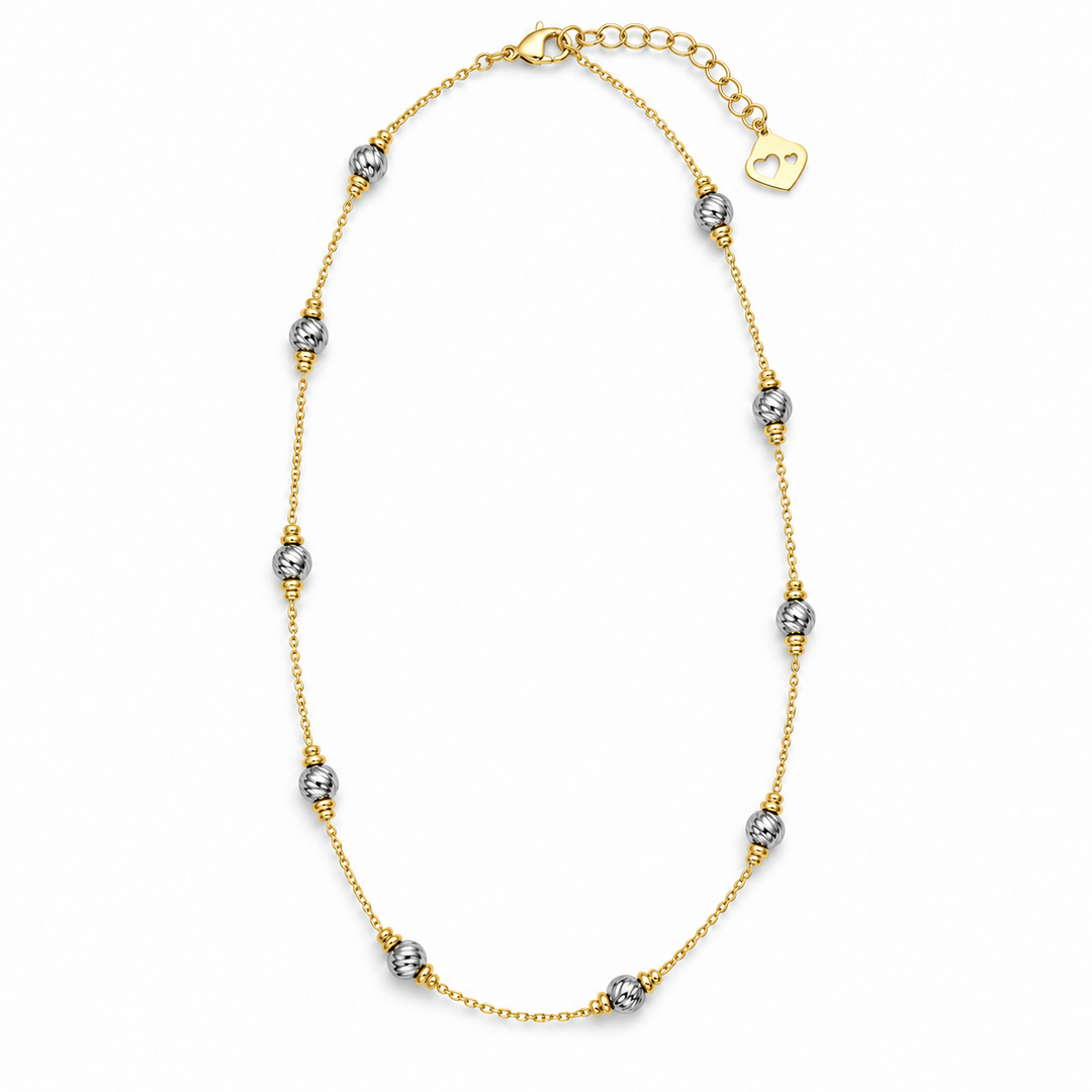 14k Two Tone Sparkle Chain