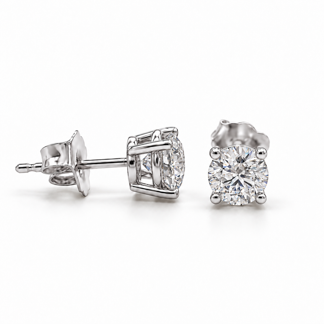 14k White Lab Grown Diamond Earrings 0.88 cttw
