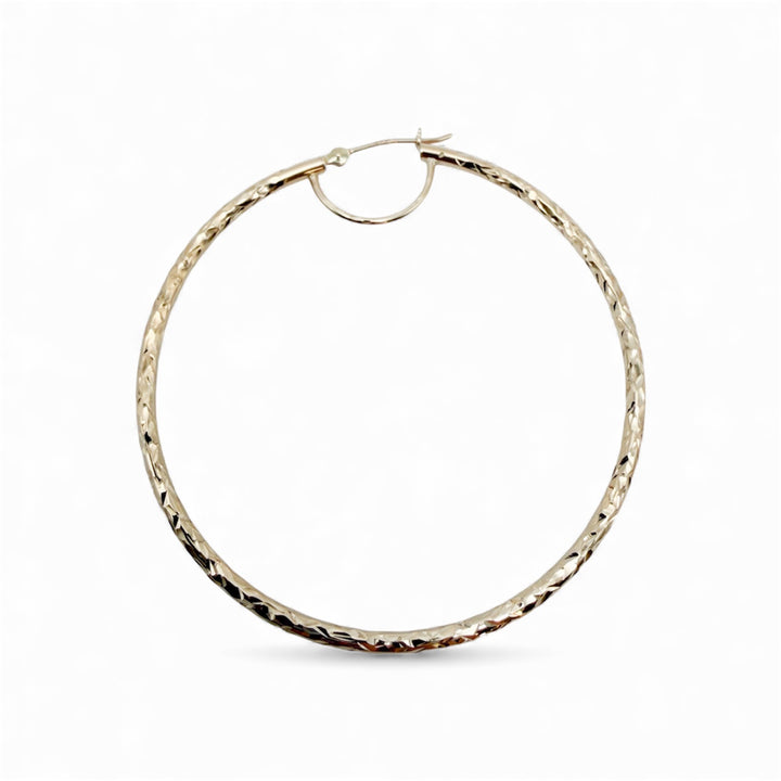 14k Yellow Gold Large Hoop Estate Earrings