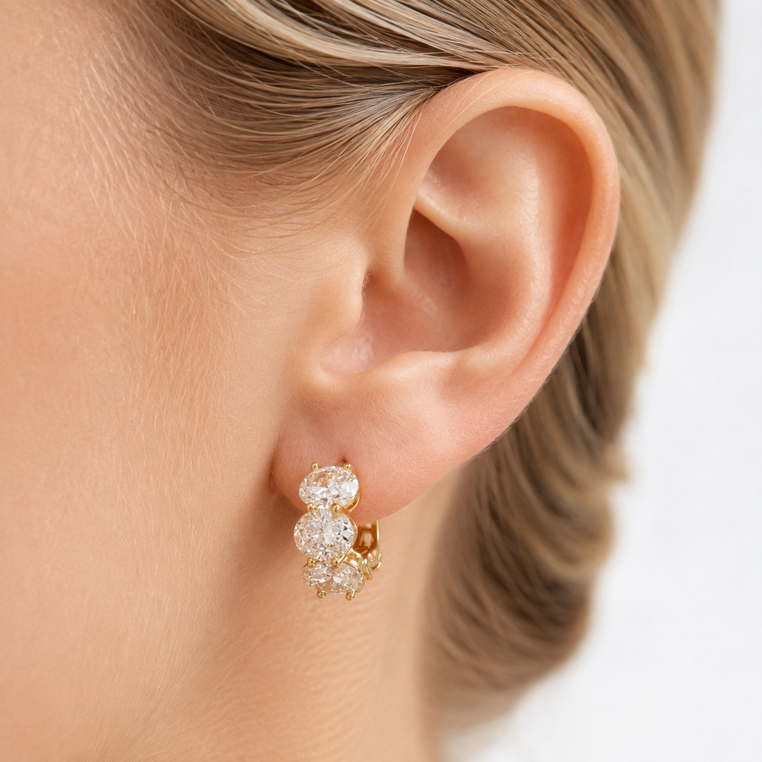 14k Yellow Lab Grown Diamond Earrings 4.92 cttw
