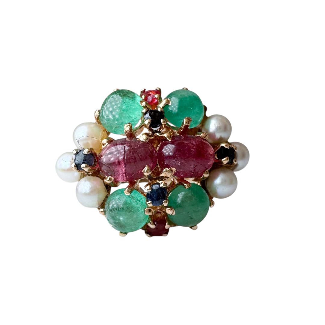 14k Yellow Gold Tourmaline Estate Ring