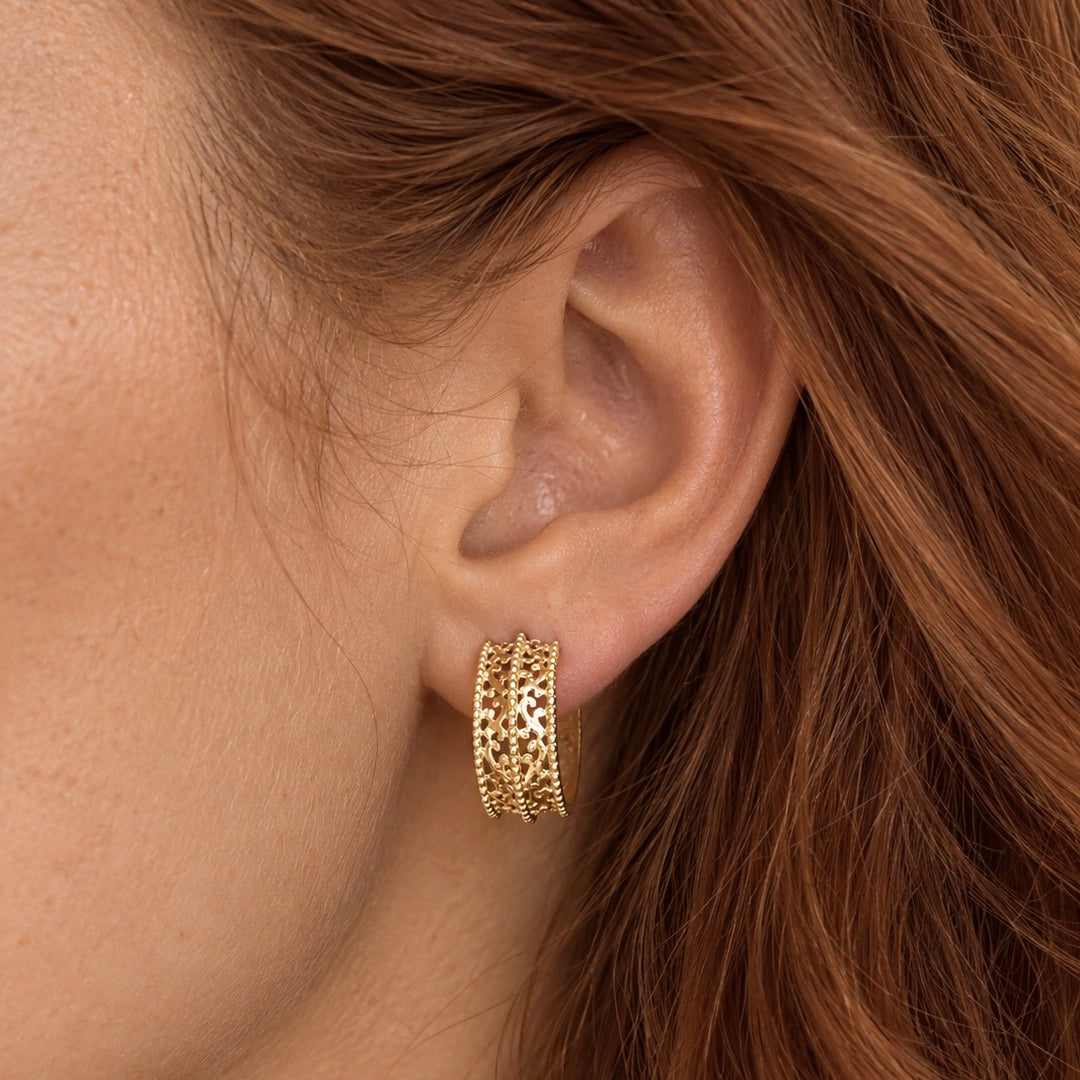 14k Yellow Estate Hoop Earrings