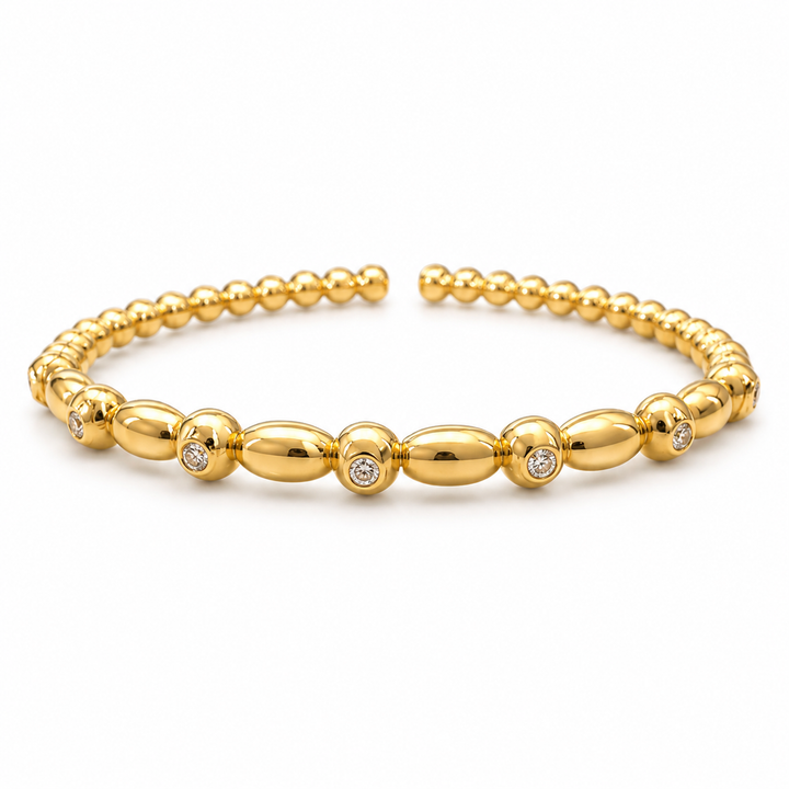 14k Yellow Diamond Estate Bangle