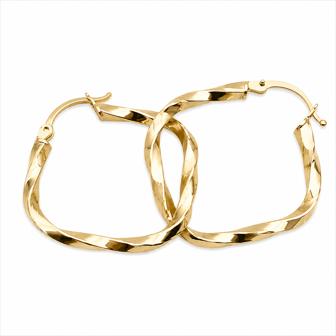 14k Yellow Gold Medium Hoop Earrings
