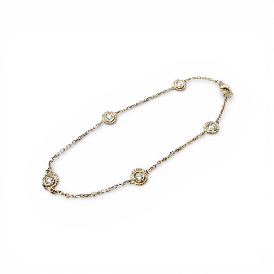 14k Yellow Gold Lab Grown Diamond Bracelet