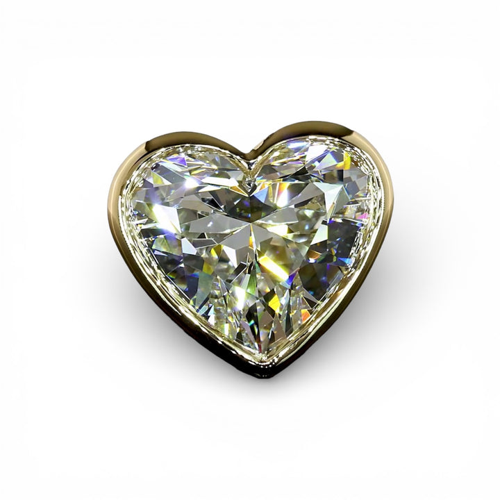 14k White Gold Lab Heart Bezel Studs 4.00 cttw