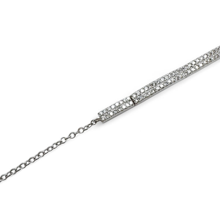 14k White Gold Bar Estate Bracelet