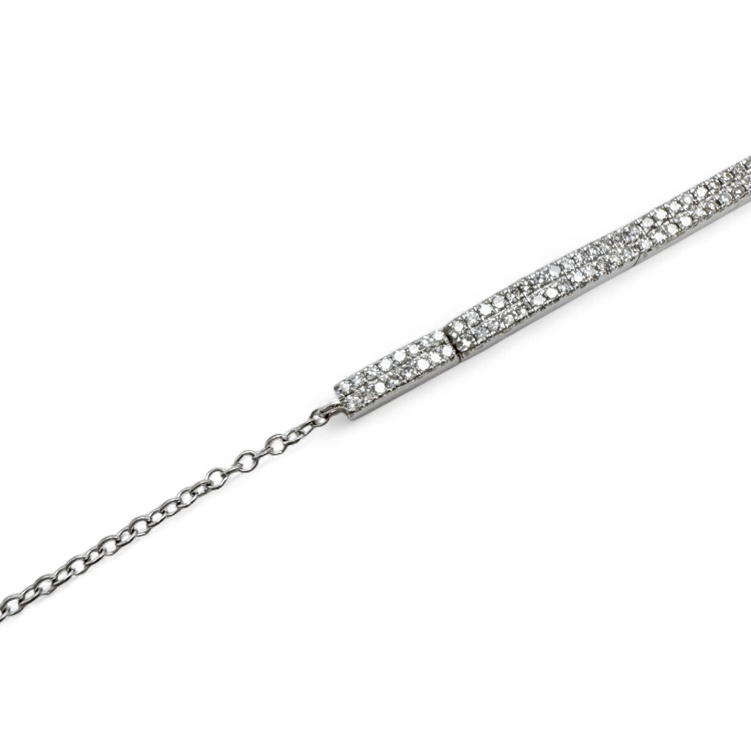 14k White Gold Bar Estate Bracelet