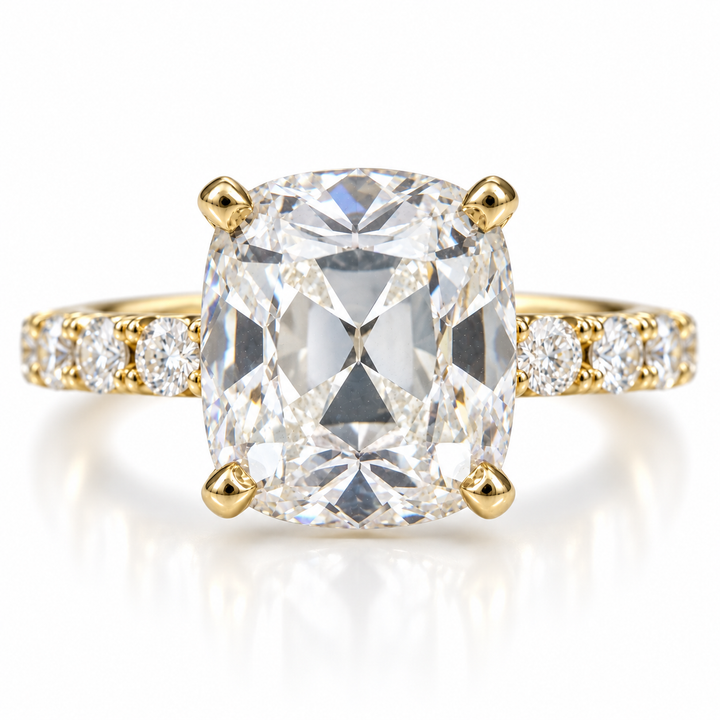 14k Yellow Vintage Cushion Engagement Ring