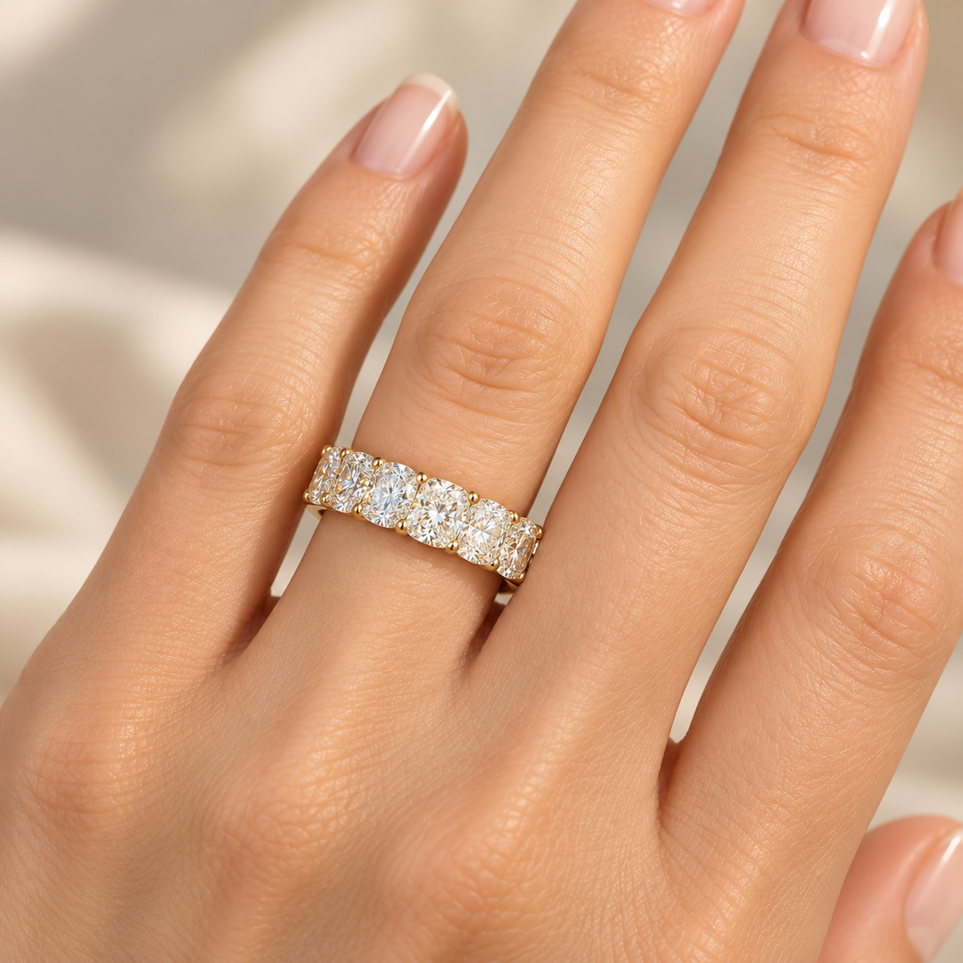 18k Yellow Lab Grown Diamond Wedding Band