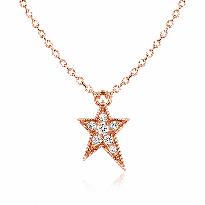 18k Rose Star Diamond Malachite Pendant