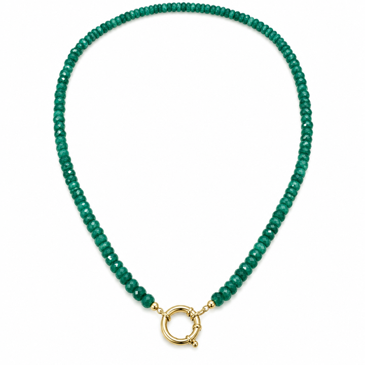 14k Yellow Emerald Strand Necklace