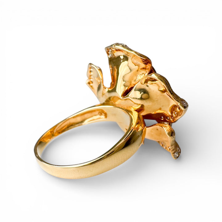 18k Yellow Gold Rose Diamond Estate Ring