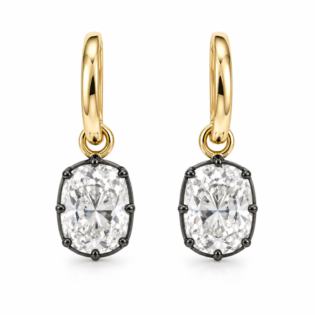 14k Yellow Lab Grown Diamond Drop Earrings 3.06 cttw