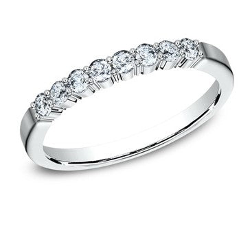 14k White Gold Prong Set 0.32ctw Round Diamond Wedding Band