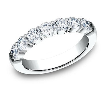 14k White Gold Prong Set 1.12ctw Round Diamond Wedding Band