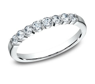 14k White Gold Prong Set 0.48ctw Round Diamond Wedding Band